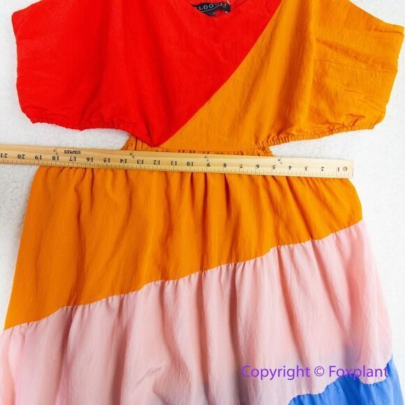 Eloquii Rainbow Tiered Dress With Cutouts, size 22 - Picture 9 of 16